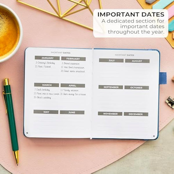 Clever Fox Address Book with alphabetic tabs - PU Leather Telephone and Address Book for Keeping Contacts Safe, Contact Organizer Journal, Small Size (10.5 x 14cm), Hardcover, Mystic Blue