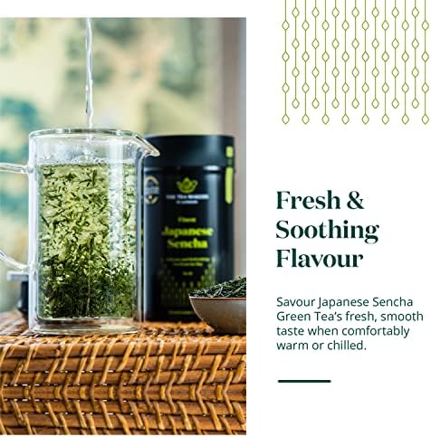 Japanese Sencha Green Tea Loose Leaf - Natural & Authentic Japanese Green Tea - Clean Green Infusion & Smooth, Grassy-Sweet Notes - 1kg Easy to Brew Japanese Tea by The Tea Makers of London