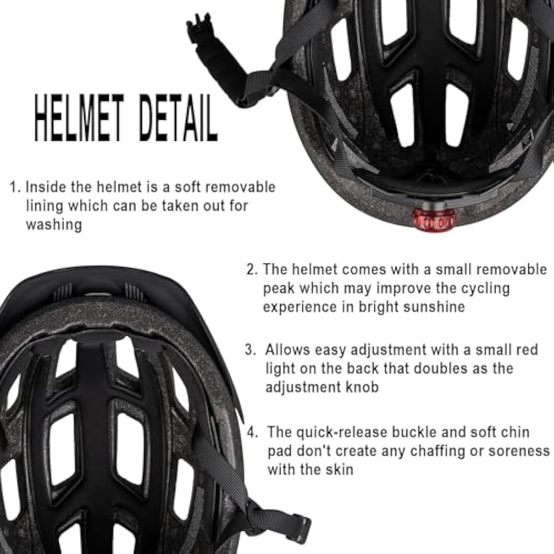 Exclusky Bike Helmet Men Women Cycle Helmet with Light Breathable MTB Mountain Bicycle Helmet for Adult Road Cycling Helmet 56-61cm