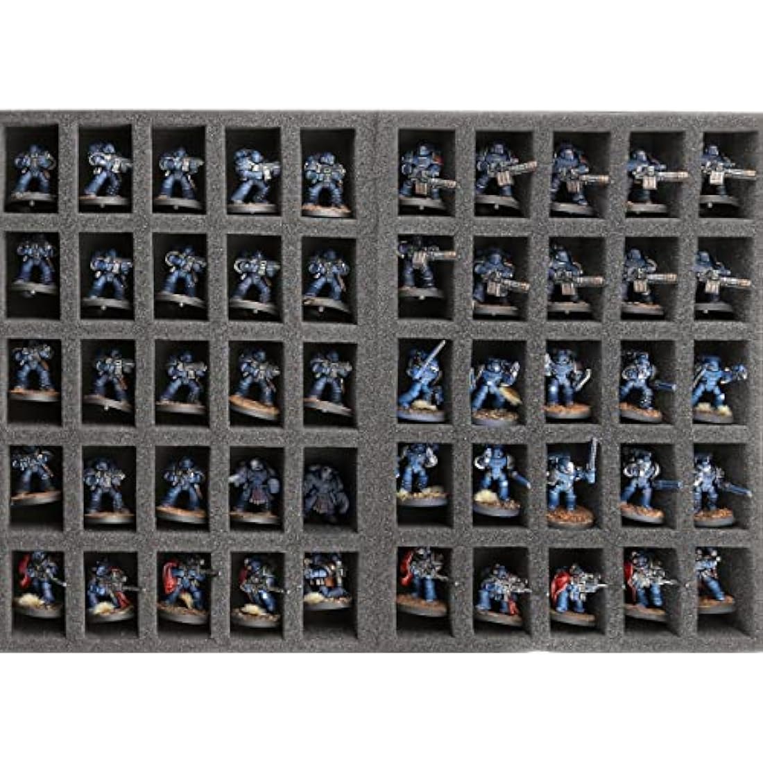 Jucoci Miniatures & Figure Storage Case with Customizable Foam to Carry Various Sizes for WH40K, WH AOS, Xwing, Infinite, and DND Miniatures(Compatible with Infanties and Large Units