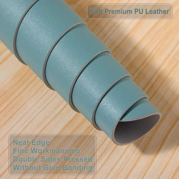 Desk Pad Large, Desk Mat, Extended Mouse Mat, Mouse Pad L, Desk Blotter, DOBAOJIA Laptop Pad Writing Pad for Office/Home, Dual-Side Use PU Leather Waterproof 23.6" X 13.8"(Greyish Green/Grey)