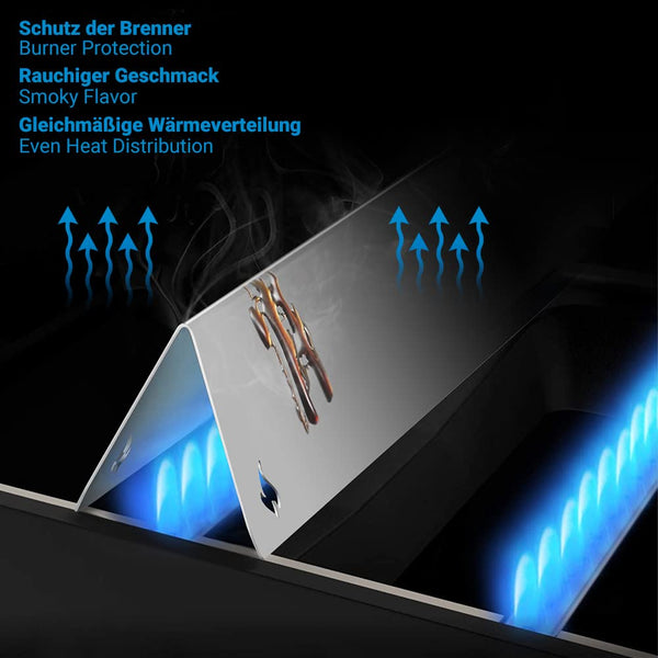 ecooe Stainless Steel Flavorizer Bars for Weber Spirit 300 Series Gas Grill (Front Mounted Control Panel)- 5 Pack?Replaces for Weber 7636