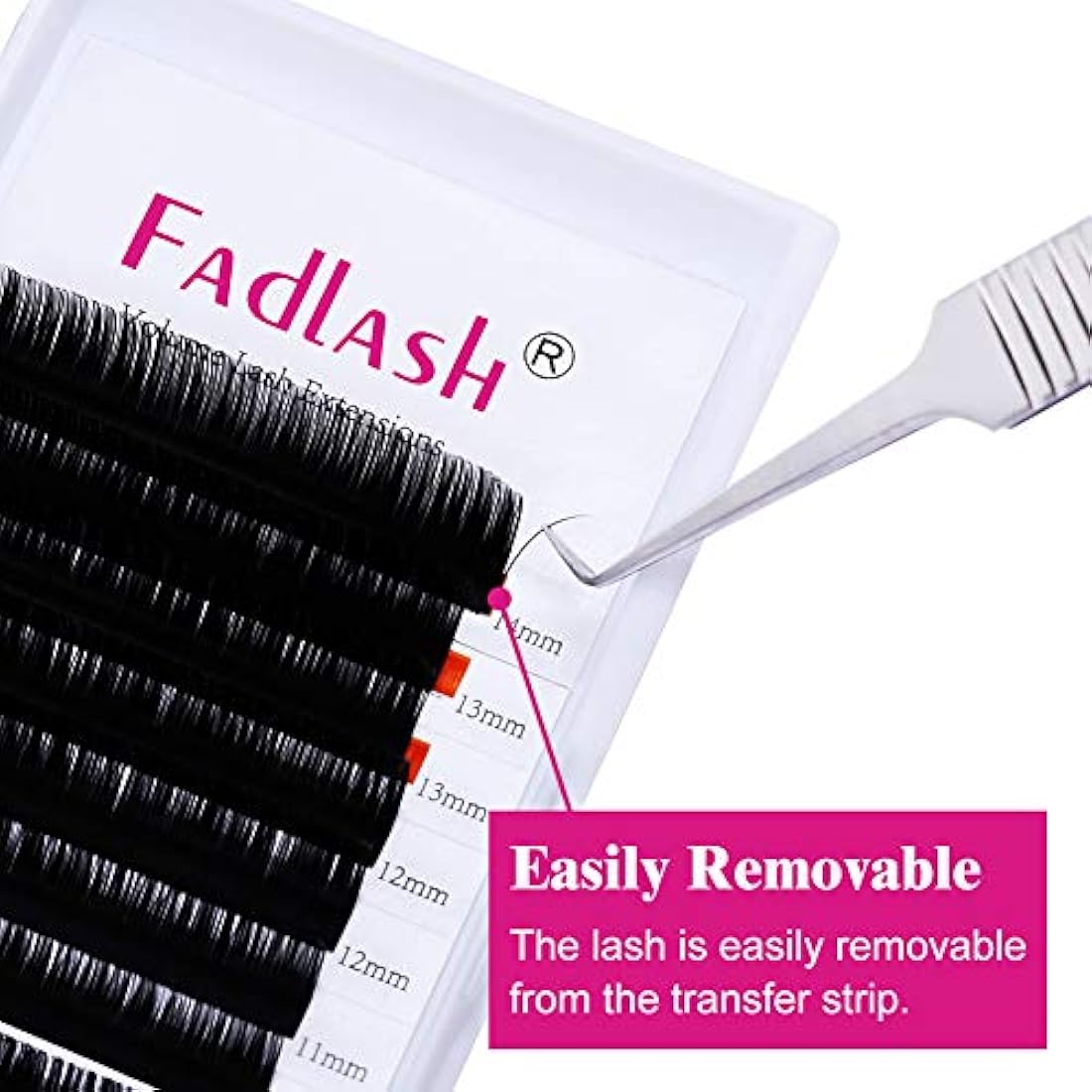 Fadlash Individual Classic Eyelash Extension 0.07mm C Curl 8-14mm Mixed Tray 1:1 Matte Black Professional Classic Individual Lashes