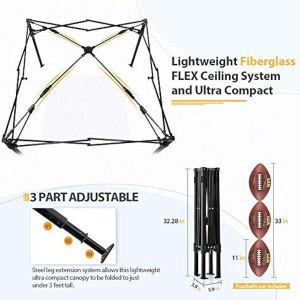 EAGLE PEAK Flex Ultra Compact 1.2m x 1.2m Pop-up Changing Room Canopy, Portable Privacy Cabana for Pool, Fashion Photoshoots, or Camping Blue/White