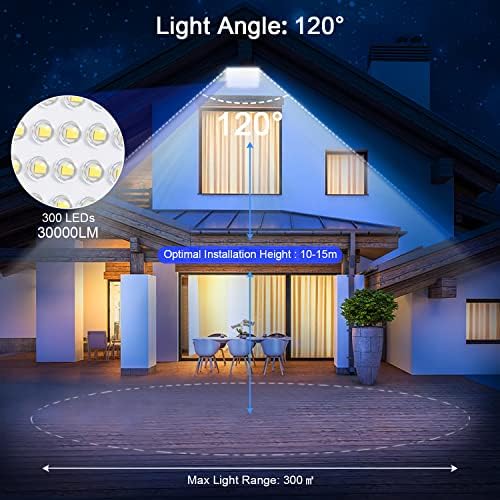 YIQIBRO 300W LED Floodlight Outdoor 2 Pack, IP67 Waterproof Outside Security Lights, 30000LM 7000K Cool White LED Floods Light Outdoor Spotlight for Garden, Garage, Warehouse, Workshop, Factory