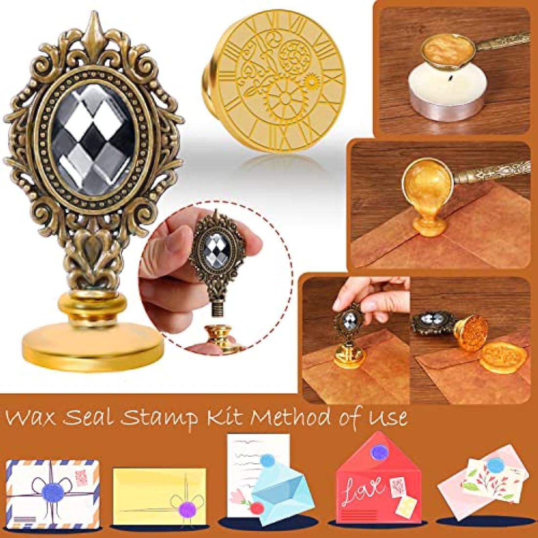 MPRINCE Feather Pen Ink Set,Includes Quill Pen,Notebook,Ink,5 Replaceable Nibs,Pen Holder,Cup,Seal Stamp,Spoon,Wax Bead,White Wax,Envelope & Letter Paper Etc-Grey