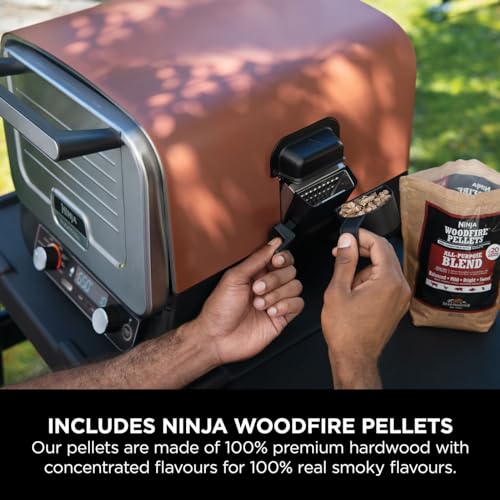 Ninja Artisan Electric Outdoor Pizza Oven & Air Fryer, 4 Functions: Pizza, Air Fry, Bake & Prove, 5 Pizza Settings, Includes 12-inch Pizza Stone, Pizza Peel, Baking Tray & Air Fry Basket, Grey MO201UK