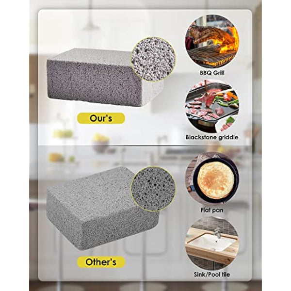 Grill Brick Block 4Pcs Grill Cleaning Brick Grill Stone Pumice Cleaning Block BBQ Cleaning Tool, Remove Oil Stains for Grilling Barbeque Griddle Flat Top Grill Racks