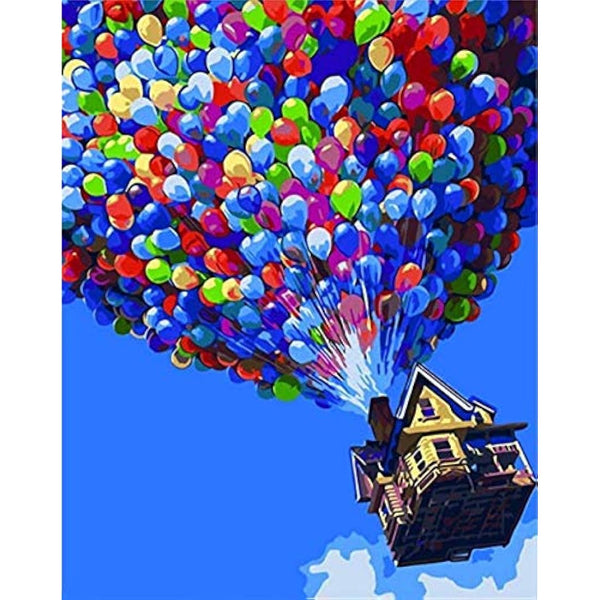 Painting by Numbers Kits for Adult or Kids, DIY Canvas Oil Painting Kit with Paint Brushes Acrylic Pigment Drawing Paintwork 16x20inch Without Frame(Ballon)