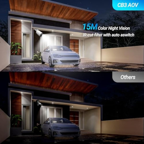 EZVIZ 2025 2K Solar Camera Wireless, 24/7 Recording AOV Tech, CCTV Camera Outdoor, Human Vehicle Detection, Colour Night Vision, 2-Way Audio, 5W Solar Panel Included (CB3 Kit)