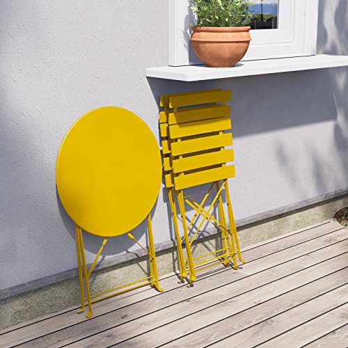 Grand patio Folding Bistro Set 3 Pieces, Conversation Set, Folding 2 Chairs and 1 Table, Weather Resistant, Patio Table Chairs for Balcony,Yard,