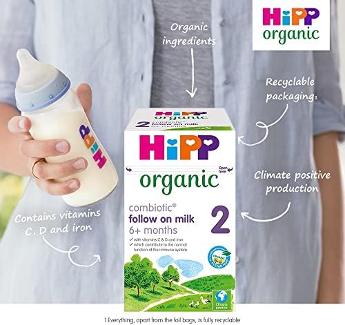 HiPP Organic 2 Follow on Baby Milk Powder Formula, From 6 Months, 800g (Pack of 4)