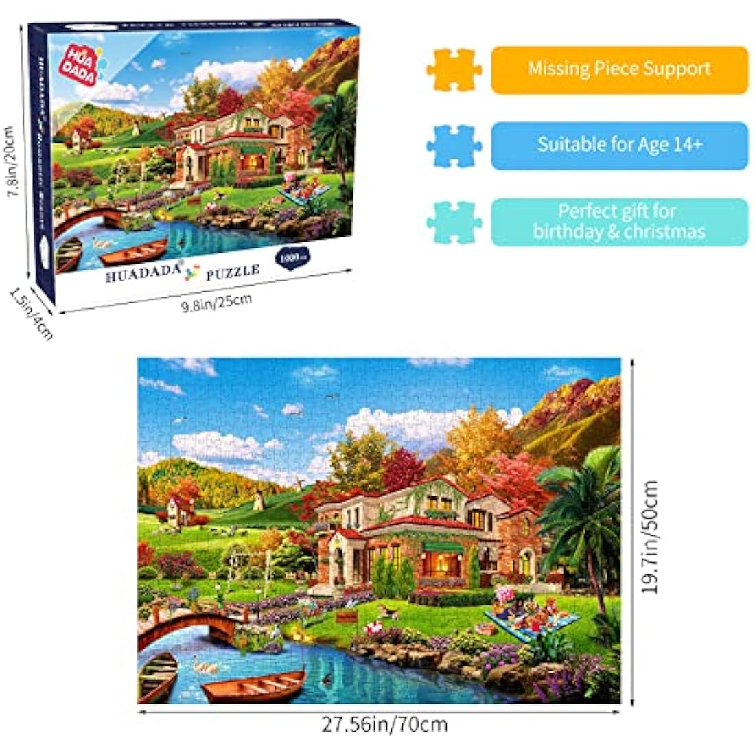 Jigsaw Puzzles 1000 Pieces for Adults | Holiday Homes | 1000 Piece Puzzle Educational Games Decoration Puzzle.