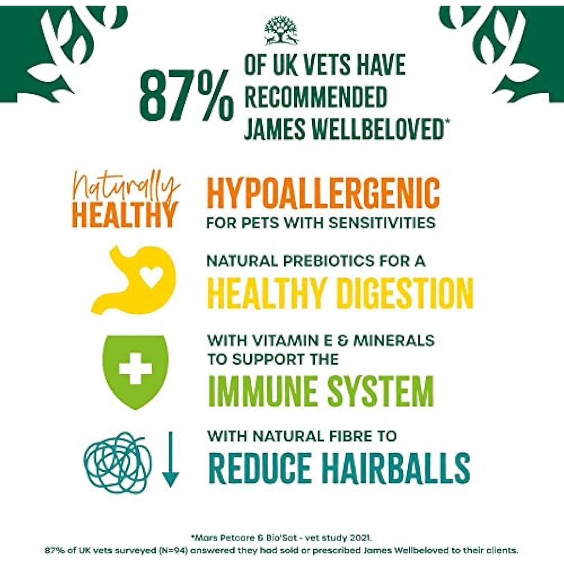 James Wellbeloved Hairball Adult Turkey 4 kg Bag, Hypoallergenic Dry Cat Food