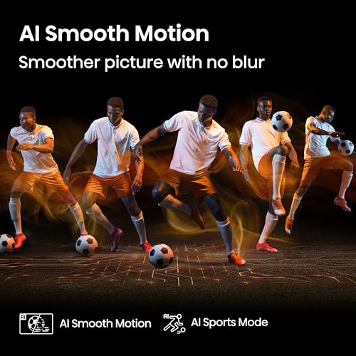 Hisense 55 Inch 4K QLED Smart TV 55E77NQTUK - Quantum Dot Colour, 4K AI Processor, Dolby Vision Atmos, Smooth Motion, Sports Mode, Vidaa OS with Freely, Youtube, Netflix and Disney+ (2024 Model)