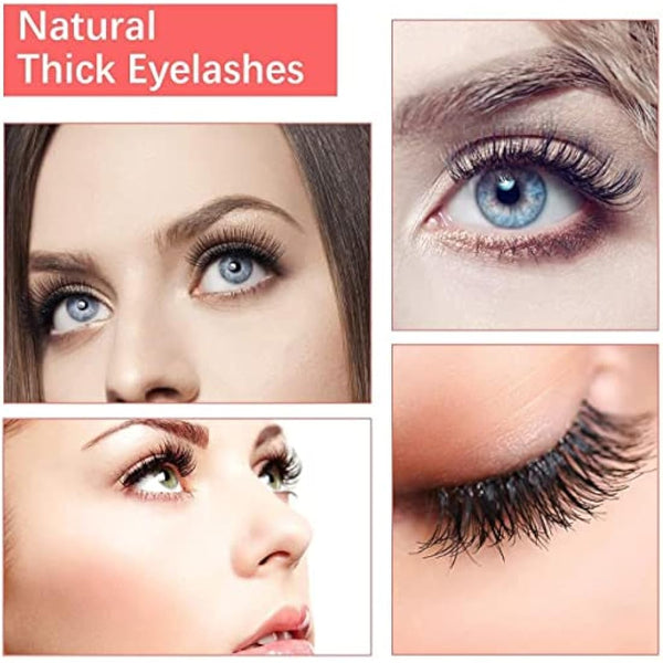 False Eyelashes 5 Pairs Reusable 3D Fluffy Lashes Handmade Natural Thick Fake Eyelashes Contains Stainless Steel Eyelash Tweezers (Bomb)