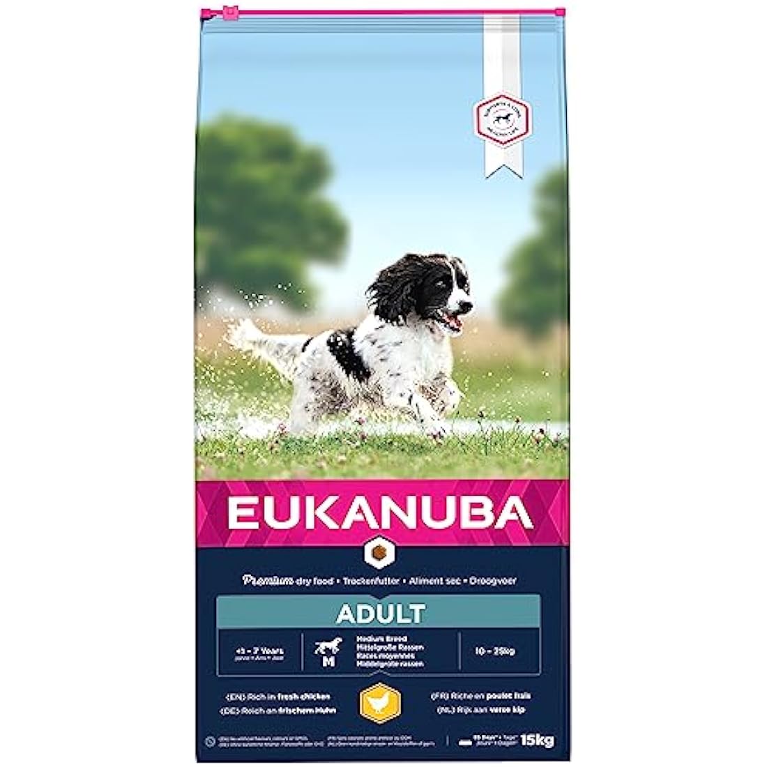 Eukanuba Complete Dry Dog Food for Adult Medium Breeds with Fresh Chicken 15 kg