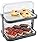 APS Buffet display case "Doppeldecker" - 2 transparent roll-top bonnets that can be opened on both sides, 2 stainless steel trays, 4 cooling accumulators, space-saving storage - Made in Germany