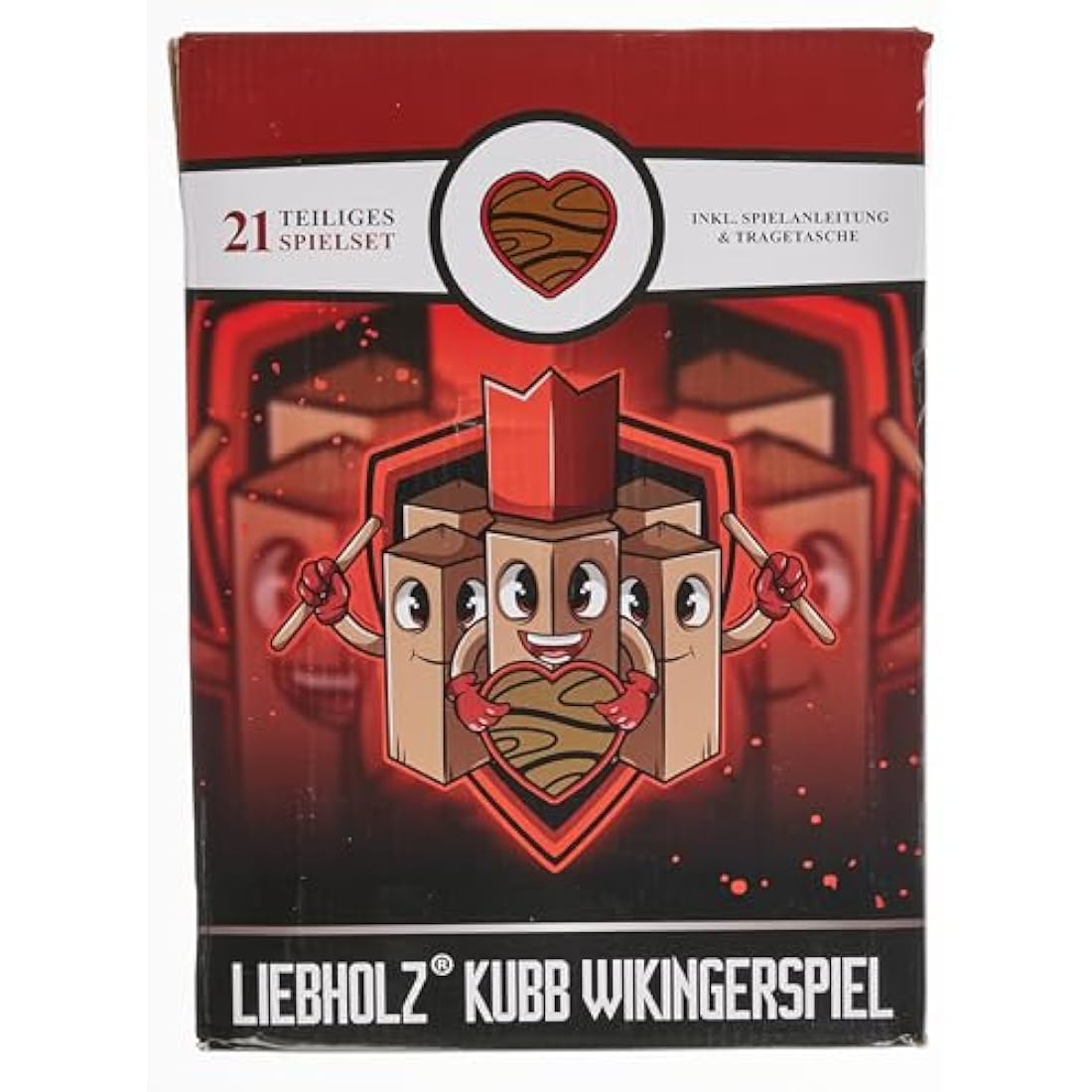 Liebholz® Original Kubb Viking Throwing Game [Test Winner] Includes Carry Bag & Game Instructions Swedish Chess Made of FSC Rubber Tree Wood - Robust XL Viking Game for Outdoor Use