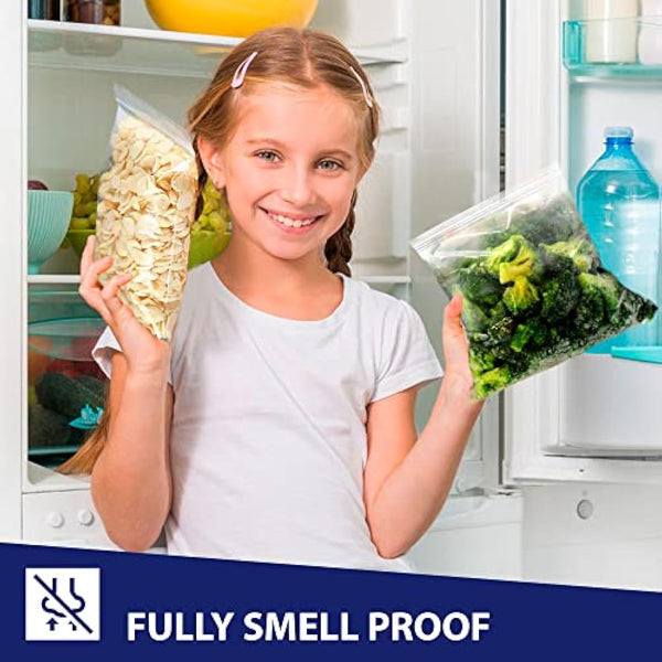 100 Grip Seal Bags 9" x 12.75" (A4) | Reusable Strong Zip Lock | Small Clear Resealable Plastic Bags | Polythene Packaging for Food Storage, Jewellery - by Sabco (9" x 12.75")