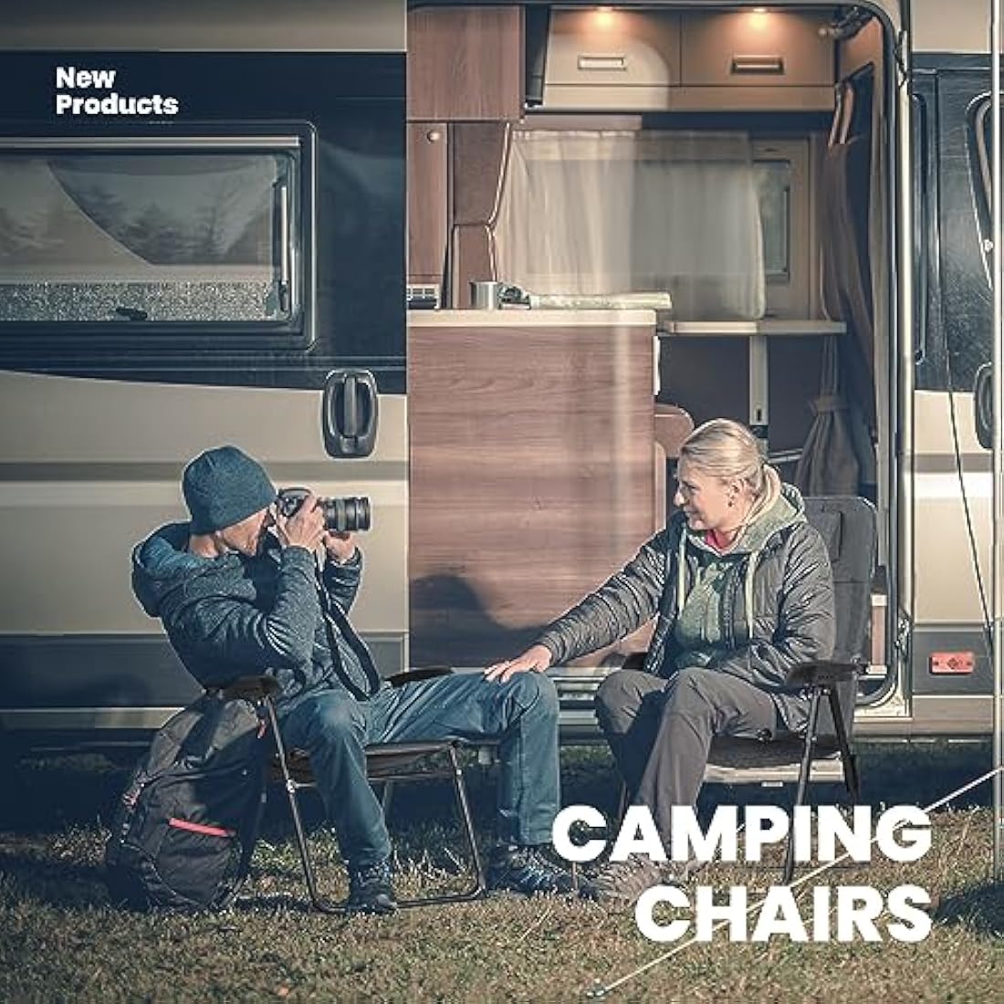 Homecall 30023 Folding garden camping chair with Olefin fabric UV protection water proof sponge padded grey backrest adjustable, 104.0 cm*70.0 cm*60.0 cm