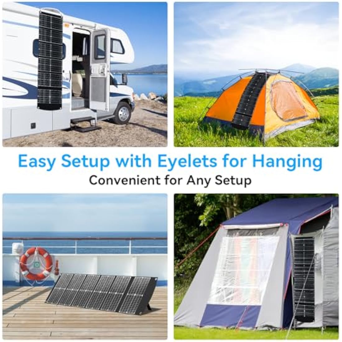 Ecosonique 100W Portable Foldable Solar Panels Charger Fast Charging with USB-C PD3.0 USB-A QC3.0 DC 20V Lightweight with Kickstand for Camping Power Station Solar Generators Cell Phones Power Banks