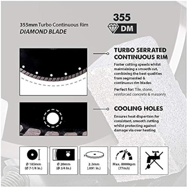 Evolution Power Tools RAGEBLADE355DIAMOND Diamond Blade, 355 mm