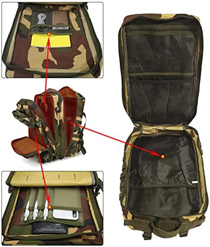 Doshwin 40L Military Backpack Tactical Army Assault Pack Molle Camo Rucksack for Camping Trekking Travel Hiking