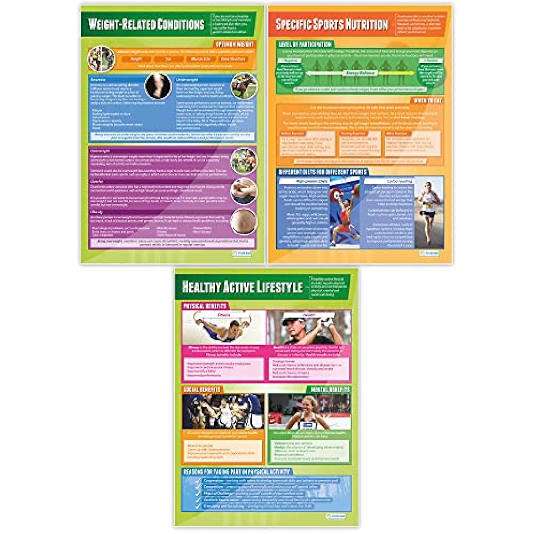 Health, Fitness and Well-Being Posters - Set of 5 | PE Posters | Laminated Gloss Paper 850mm x 594mm (A1) | Physical Education Charts for the Classroom | Education Charts by Daydream Education