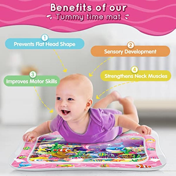 Infinno Tummy Time Mat Premium Baby Water Mat (Multicoloured)