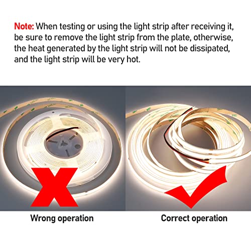 GOMING 32.8ft(10M) 24V Double Row COB LED Strip Light Natural White 4000K 6000LEDs CRI 93+ 20000lm Uniform Glow Dotless Not Waterproof IP20 Flexible