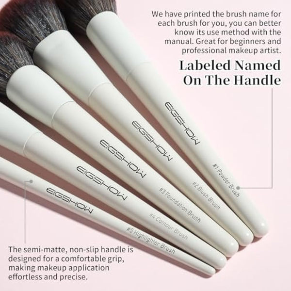 EIGSHOW MUA Pro Makeup Brush Set 18 Pcs Professional Brushes For Foundation Concealer Blush Eyebrow Gift Choice Fit for Professional Makeup Artist(Beige)