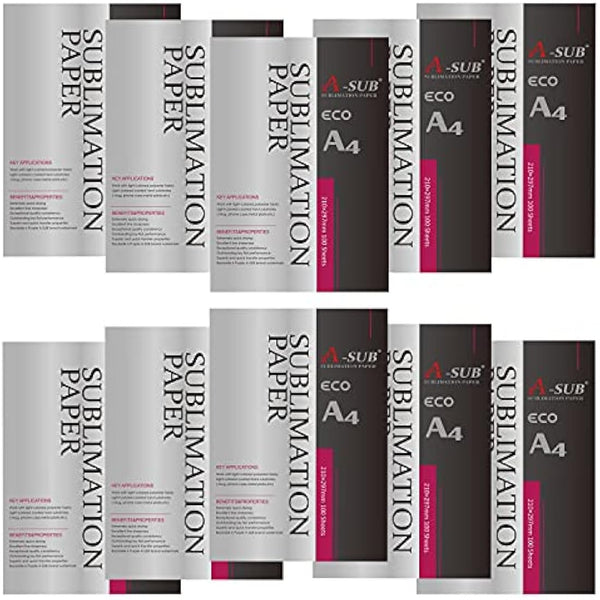 A-SUB Sublimation Paper A4, 210x297mm,1000 Sheets, Compatible with EPSON, SAWGRASS, RICOH, Brother Sublimation Printers