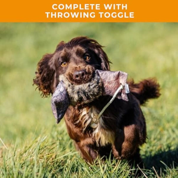 Dog & Field Faux Rabbit Fur Dog Training Dummy - Realistic Fake Rabbit Fur, Throwing Toggle, Gundog & Puppy Training - Gundog Equipment (1lb Dummy)