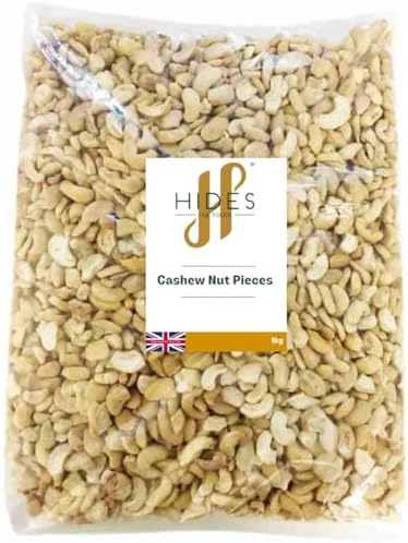 Hides Fine Foods - Cashew Nut Pieces 1kg - GMO - Free - Suitable for Vegetarians - Cooking - Salads - Snacking - Desserts - Cakes - Cookies - Breakfast