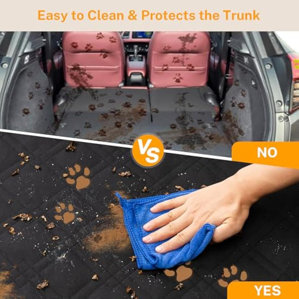 Toozey SUV Cargo Liner for Dogs - Waterproof Dog Trunk Seat Cover for Back Cargo Area, Dog Car Floor Mat with Side and Bumper Protector, Pet Cargo Cover Liner for SUV/Van/Truck, Standard, Black