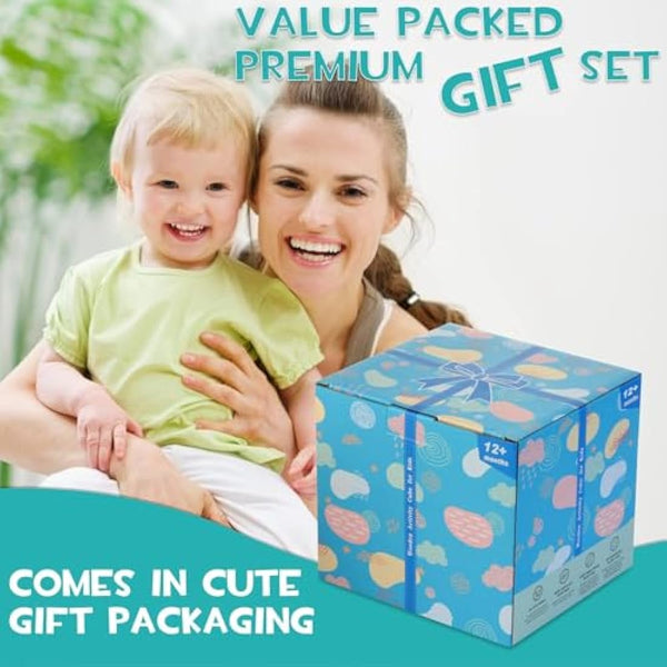 HELLOWOOD Wooden Activity Cube Baby Toys, 8-in-1 Montessori Educational Toy Set, Bead Maze Shape Sorter Abacus Xylophone Words & Clock Learning, STEM Toys for Boys Girls Toddlers Age 18 Months and up