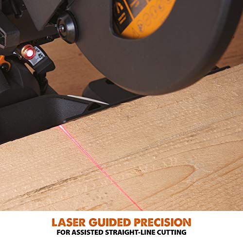 Evolution Power Tools R210SMS+ Sliding Mitre Saw With Multi-Material Cutting, Cuts Wood, Metal, Plastic & More, 45° Bevel, 50° Mitre, 230mm Slide, 1500 W (230 V)