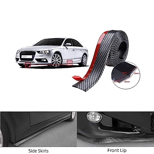 Universal Car Front Bumper Spoiler Rubber Sticker Lip Splitter Body Protector, 2.5M /8.2 ft