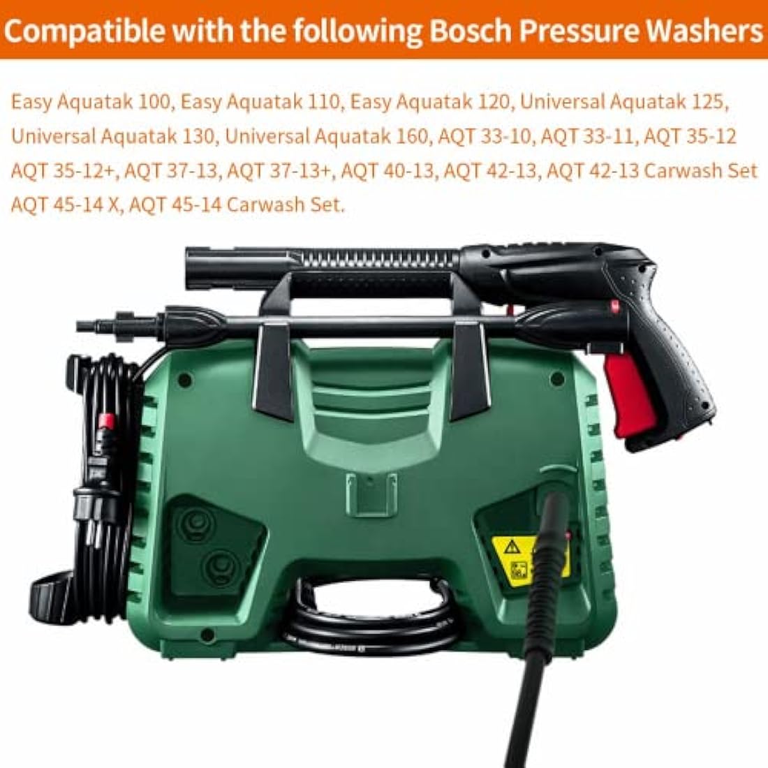 Fai Top 15M High Pressure Hose with Quick Connector Compatible for Bosch AQT High Pressure Washers (15M, Black)