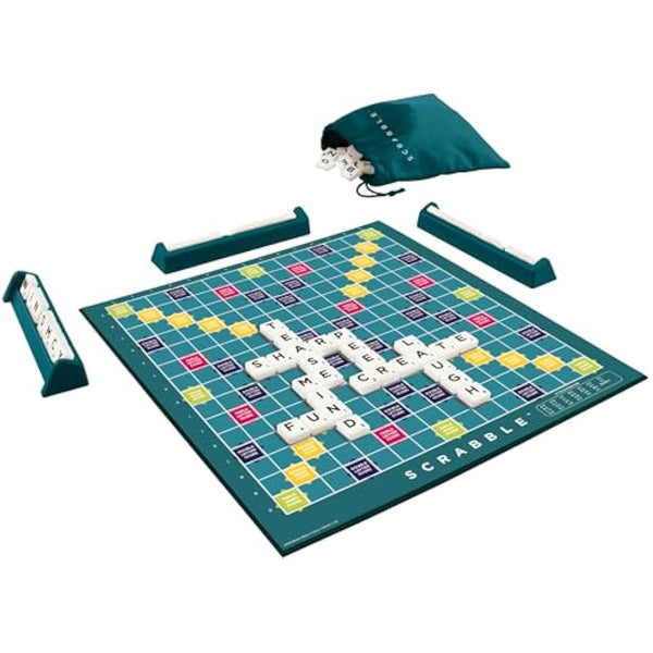 Mattel Games Classic Scrabble, Original Crossword Board Game, English Version, Family Board Game for Adults and Kids, Word Game for 2 to 4 Players, Ages 10 and Up, English Version, Y9592