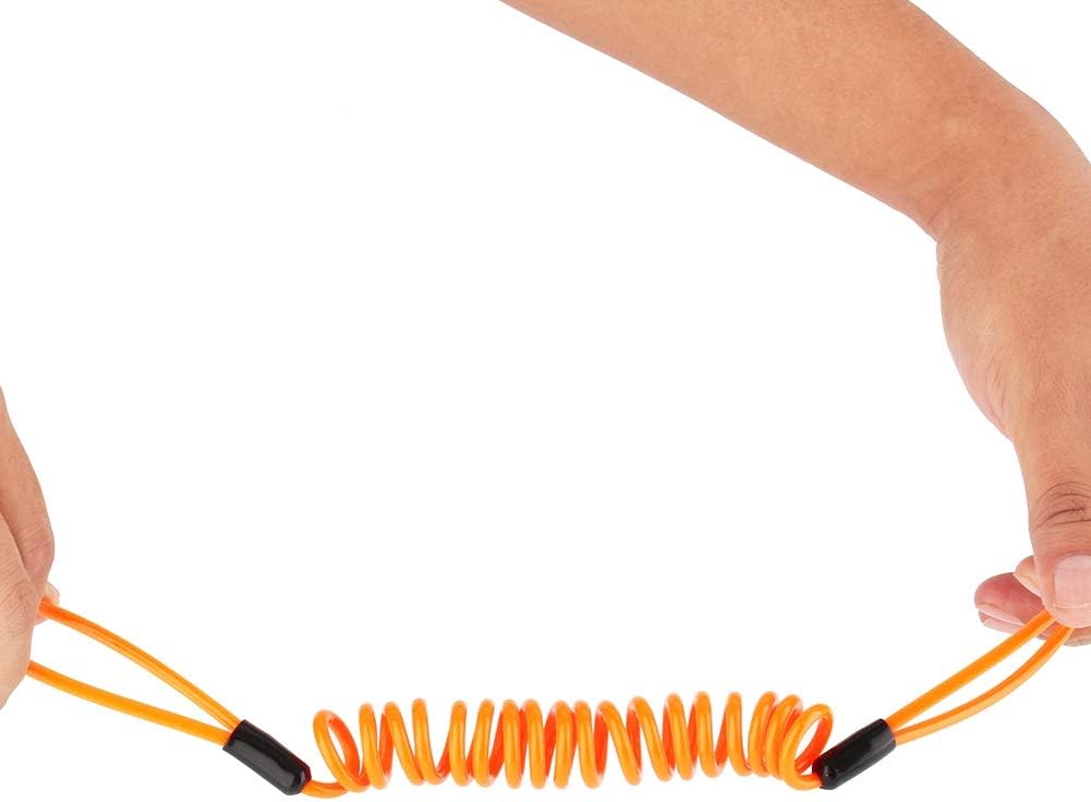 Anti Theft Spring Reminder Rope, Motorcycle Bike Alarm Disc Lock Antitheft Security Spring Reminder Cable Tight Orange