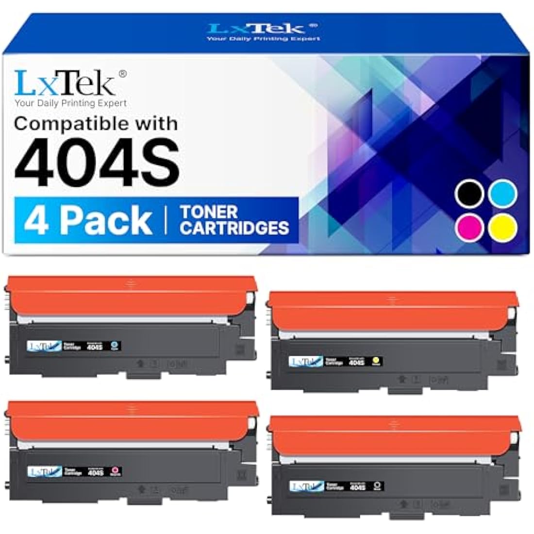 404S Compatible Toner Cartridge Replacement for Samsung P404C CLT-P404C for Xpress SL C430 C430W C480 C480W C480FN C480FW (1 Black/1 Cyan/1 Magenta/1 Yellow, 4-Pack)