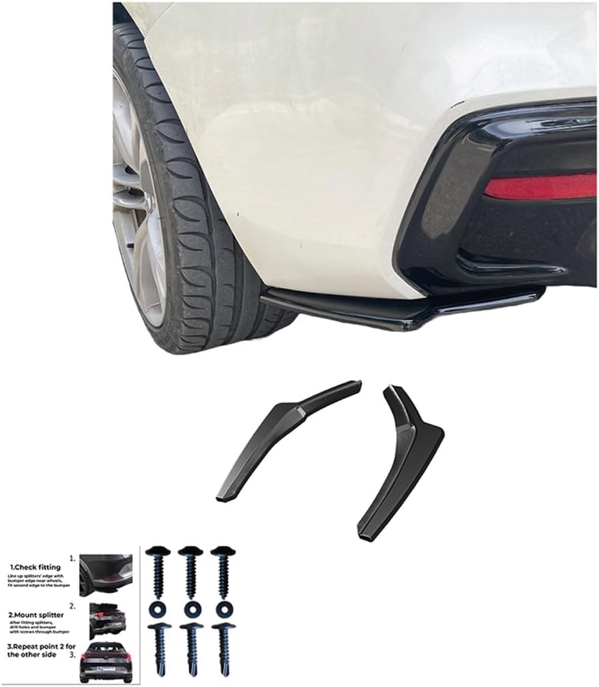 Oneway Rear Side Diffusors compatible with BMW 1-Series F20/F21 M-Power Facelift 2015-2019 - Gloss black