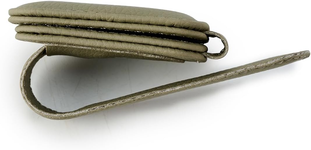 Premium Leather Sunglasses Holder for Car Visor - Luxury Car Accessories Organizer, Stylish Unisex Gift for Men & Women, Durable Eyeglass Case Clip with Compact Design (Black)