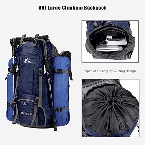 60L Waterproof Ultra Lightweight Packable Climbing Fishing Traveling Backpack Hiking Daypack,Backpack,Handy Foldable Camping Outdoor Backpack Bag with a Rain Cover