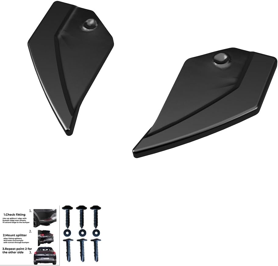 Oneway Rear Side Diffusors compatible with Seat Leon (5F) HB FR/Cupra 2013-2020 - Gloss black