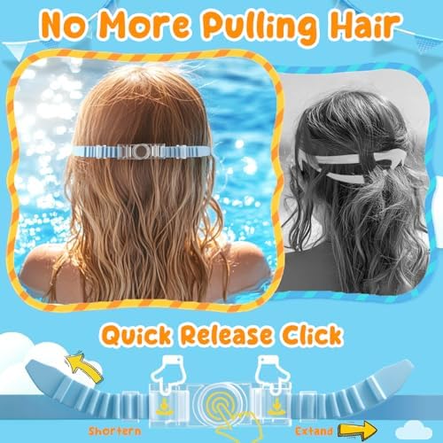 COOLOO Kids Swimming Goggles, 2 Pack Kids Goggles Childrens Swimming Goggles for Age 4-14 Wide Vision Anti-Fog UV Protection Waterproof 180° HD Vision for Junior Boys Girls