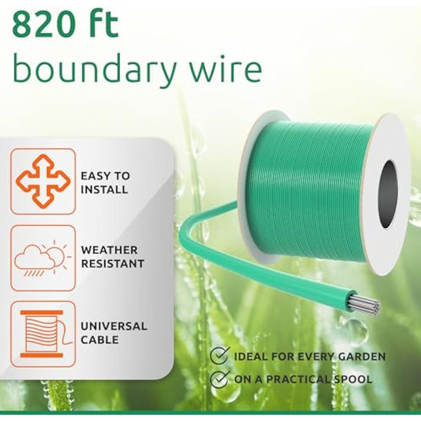 ECENCE Boundary Wire 820ft - Compatible with Robotic Lawnmowers, incl. Husqvarna - Perimeter Wire Ø0.13Inch, 17AWG Conductor - Universal Guide Wire