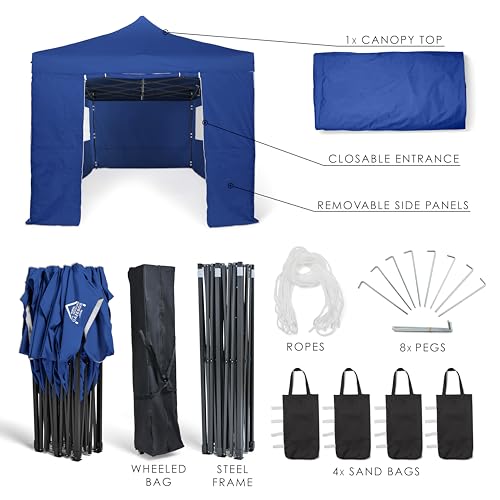 All Seasons Gazebos 3M x 6M Waterproof Gazebo Party Tent with Rustproof Frame and Wheeled Carry Bag (Metallic Grey)